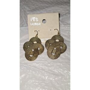 Its Sense Women's Pierced Earrings Fancy Knotted Silver Tone Dangle Drop